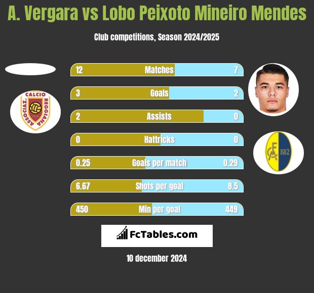 A. Vergara vs Lobo Peixoto Mineiro Mendes h2h player stats