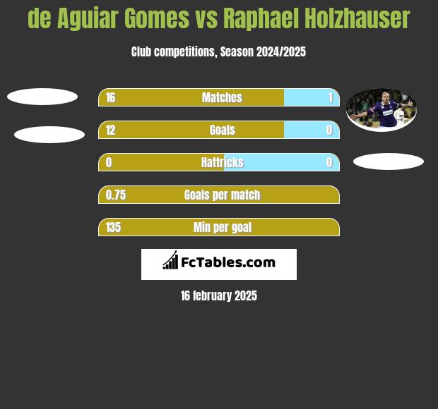 de Aguiar Gomes vs Raphael Holzhauser h2h player stats