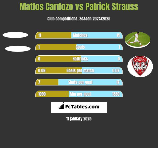 Mattos Cardozo vs Patrick Strauss h2h player stats