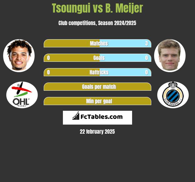 Tsoungui vs B. Meijer h2h player stats