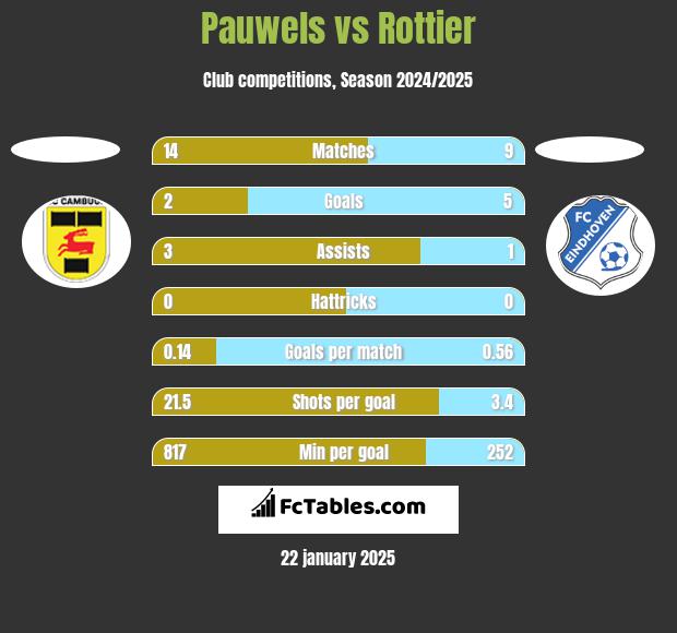 Pauwels vs Rottier h2h player stats