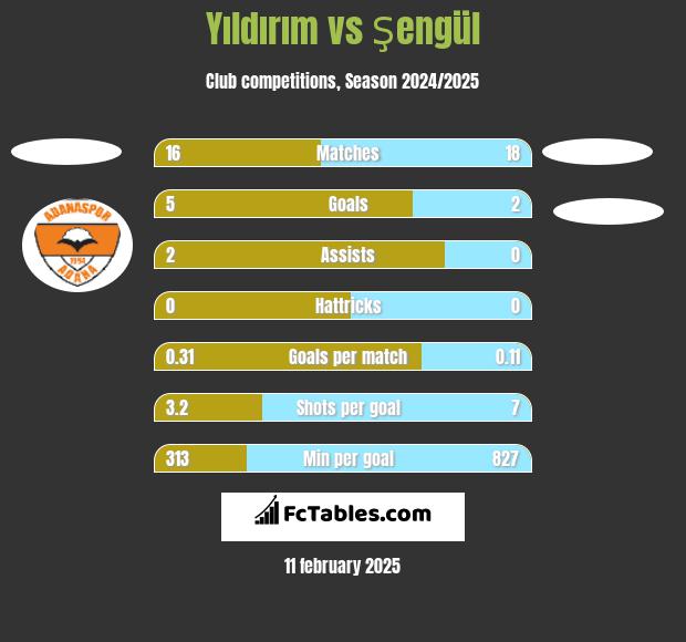 Yıldırım vs Şengül h2h player stats