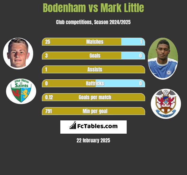 Bodenham vs Mark Little h2h player stats