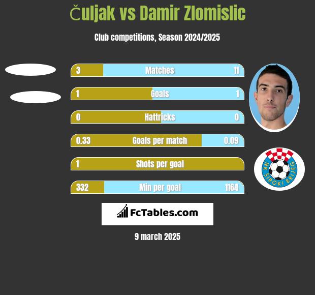 Čuljak vs Damir Zlomislic h2h player stats