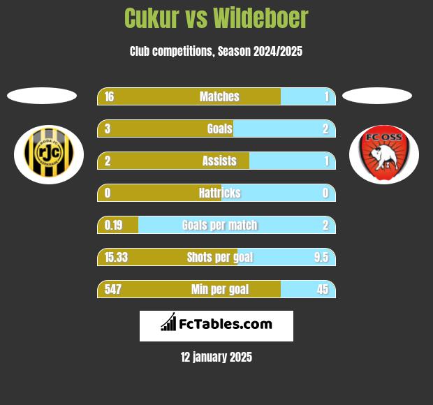 Cukur vs Wildeboer h2h player stats