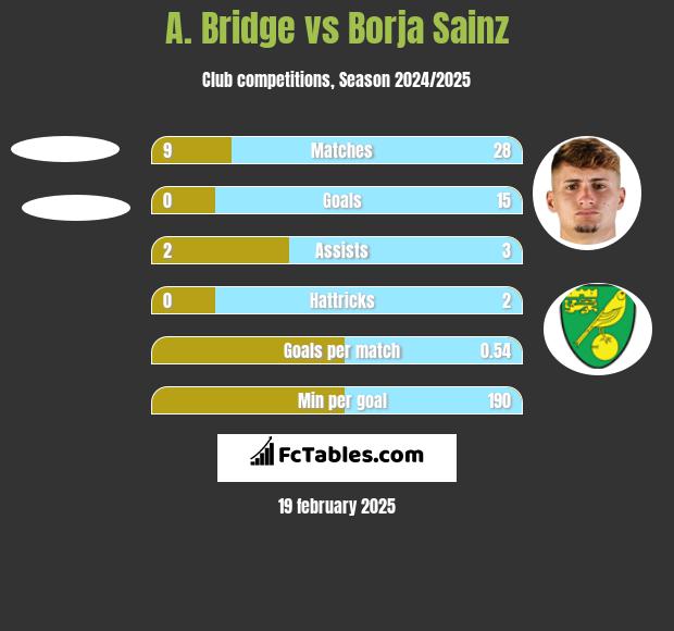 A. Bridge vs Borja Sainz h2h player stats