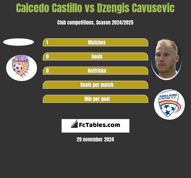 Caicedo Castillo vs Dzengis Cavusevic h2h player stats