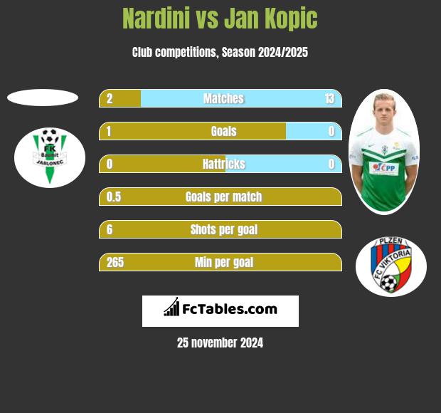 Nardini vs Jan Kopic h2h player stats