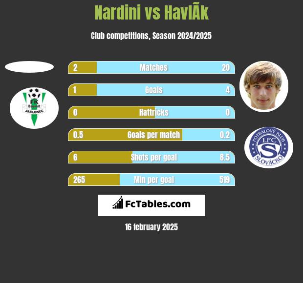 Nardini vs HavlÃ­k h2h player stats