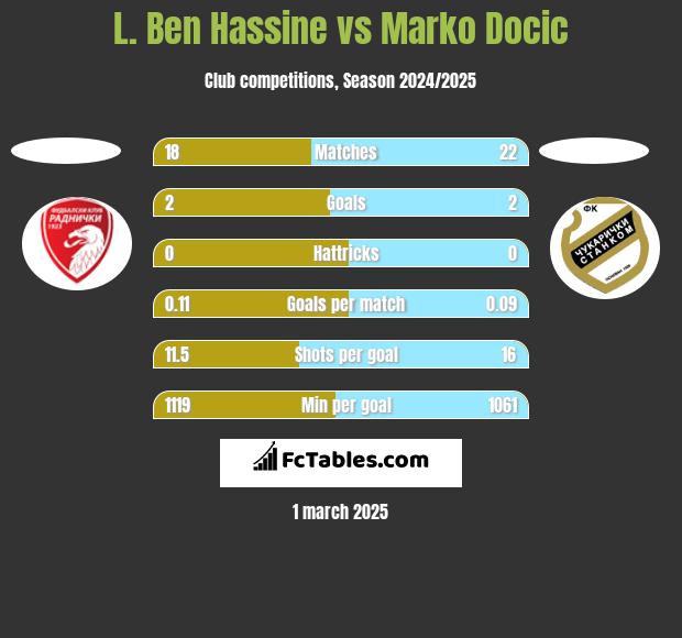 L. Ben Hassine vs Marko Docic h2h player stats