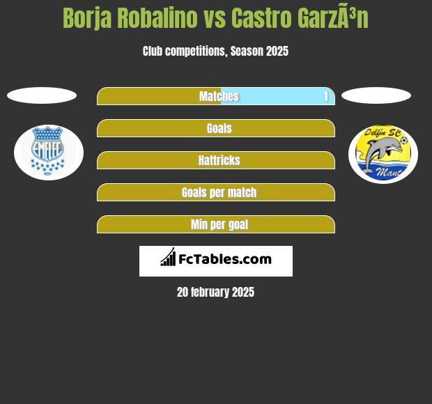 Borja Robalino vs Castro GarzÃ³n h2h player stats