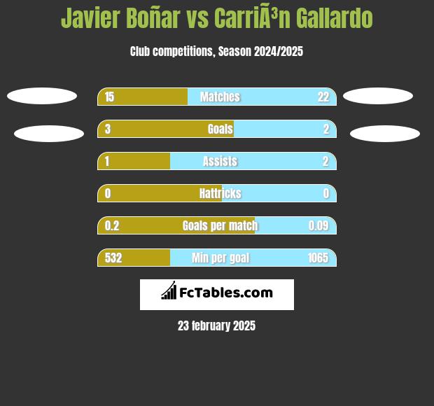 Javier Boñar vs CarriÃ³n Gallardo h2h player stats