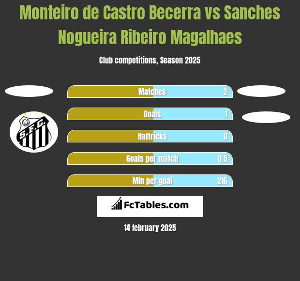 Monteiro de Castro Becerra vs Sanches Nogueira Ribeiro Magalhaes h2h player stats