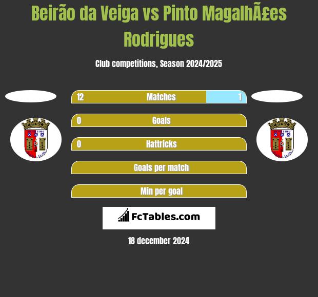 Beirão da Veiga vs Pinto MagalhÃ£es Rodrigues h2h player stats