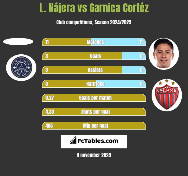 L. Nájera vs Garnica Cortéz h2h player stats