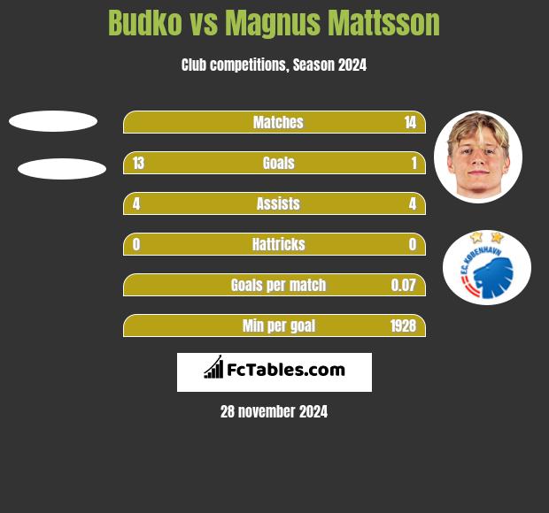 Budko vs Magnus Mattsson h2h player stats