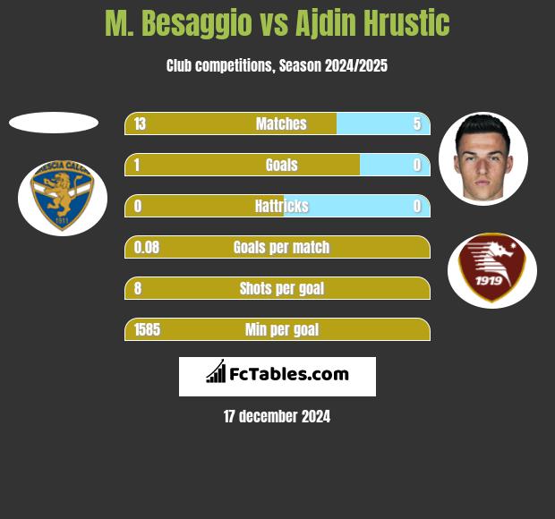 M. Besaggio vs Ajdin Hrustic h2h player stats