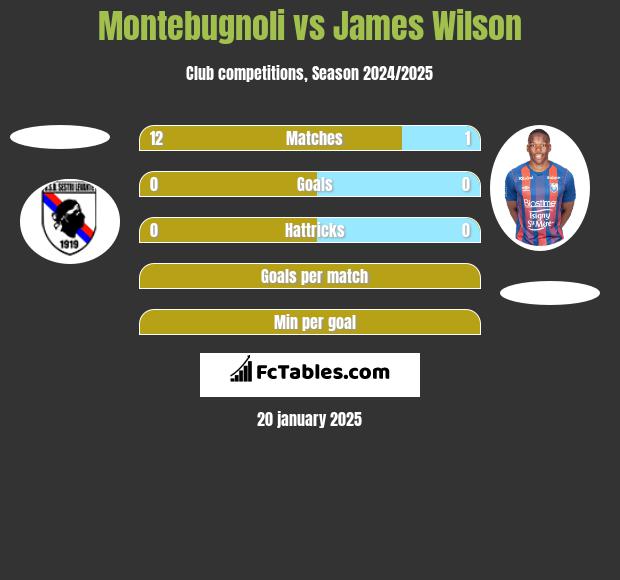 Montebugnoli vs James Wilson h2h player stats