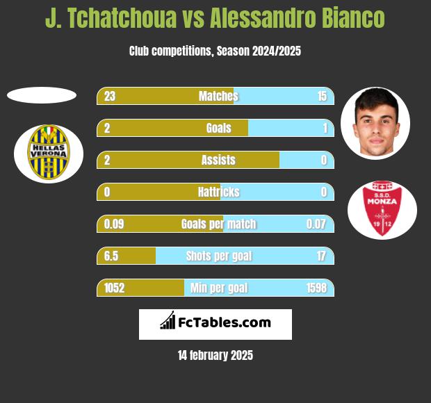 J. Tchatchoua vs Alessandro Bianco h2h player stats