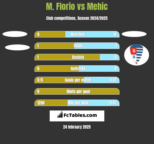 M. Florio vs Mehic h2h player stats