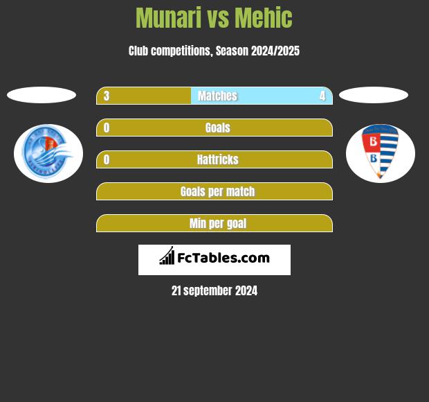 Munari vs Mehic h2h player stats