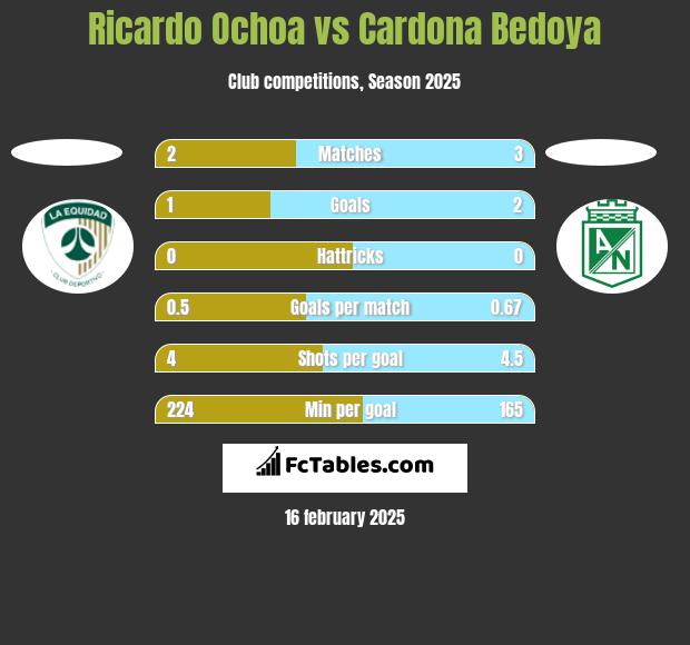 Ricardo Ochoa vs Cardona Bedoya h2h player stats