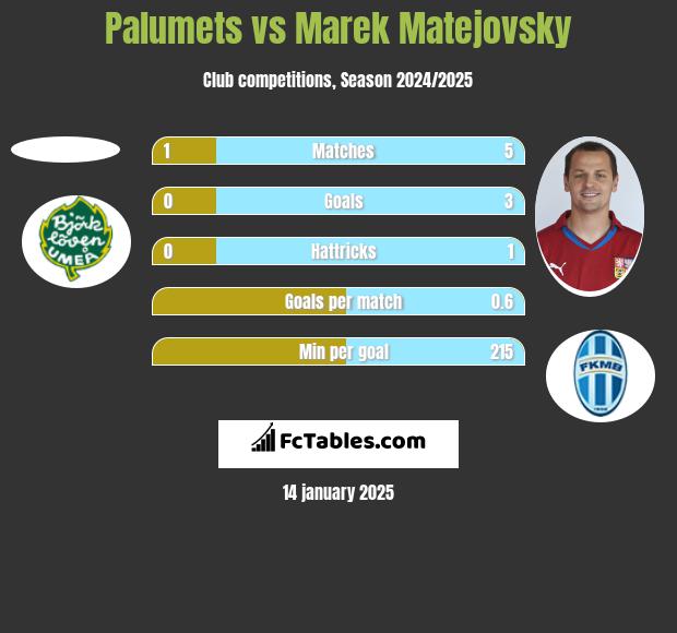 Palumets vs Marek Matejovsky h2h player stats