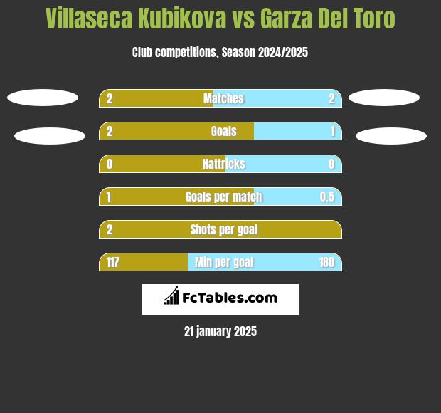 Villaseca Kubikova vs Garza Del Toro h2h player stats