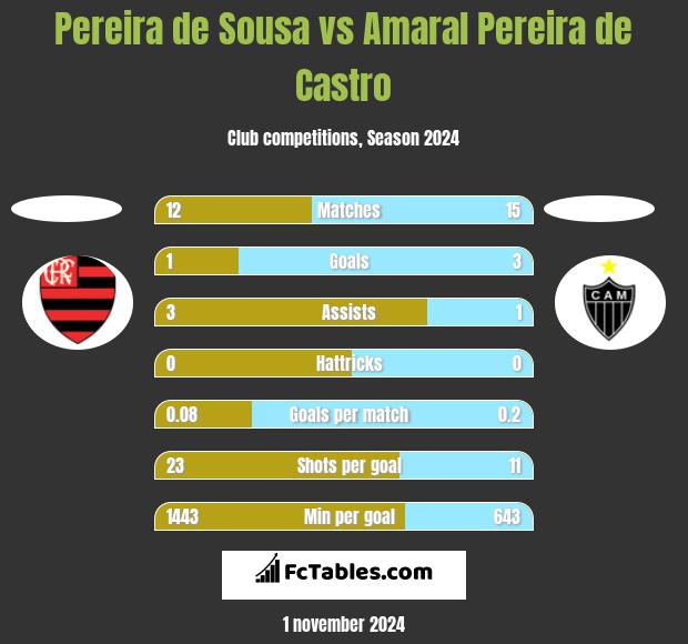 Pereira de Sousa vs Amaral Pereira de Castro h2h player stats