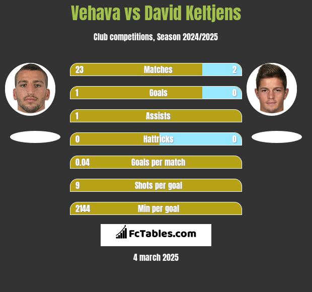 Vehava vs David Keltjens h2h player stats