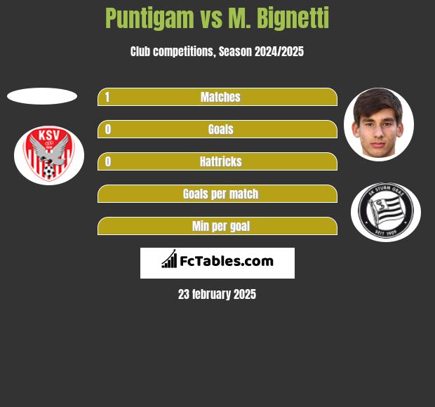 Puntigam vs M. Bignetti h2h player stats