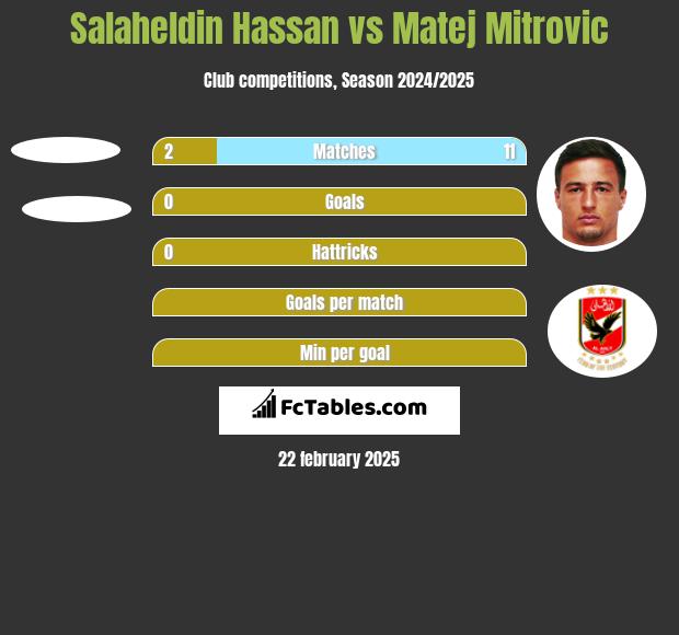 Salaheldin Hassan vs Matej Mitrovic h2h player stats