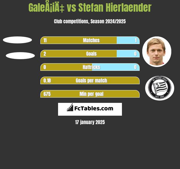 GaleÅ¡iÄ‡ vs Stefan Hierlaender h2h player stats