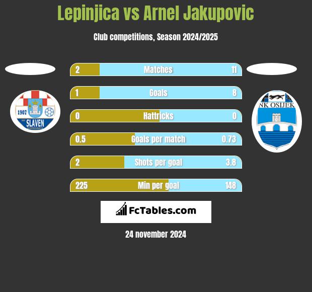 Lepinjica vs Arnel Jakupovic h2h player stats