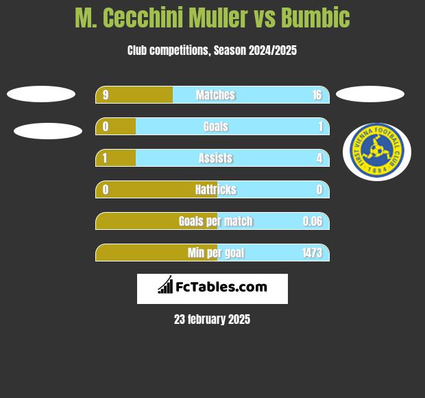 M. Cecchini Muller vs Bumbic h2h player stats