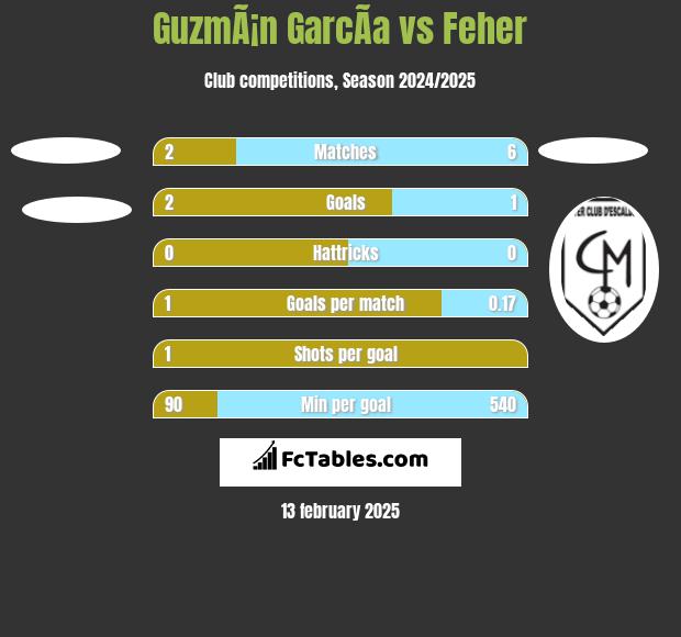 GuzmÃ¡n GarcÃ­a vs Feher h2h player stats