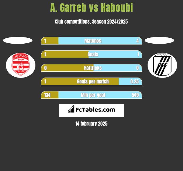 A. Garreb vs Haboubi h2h player stats