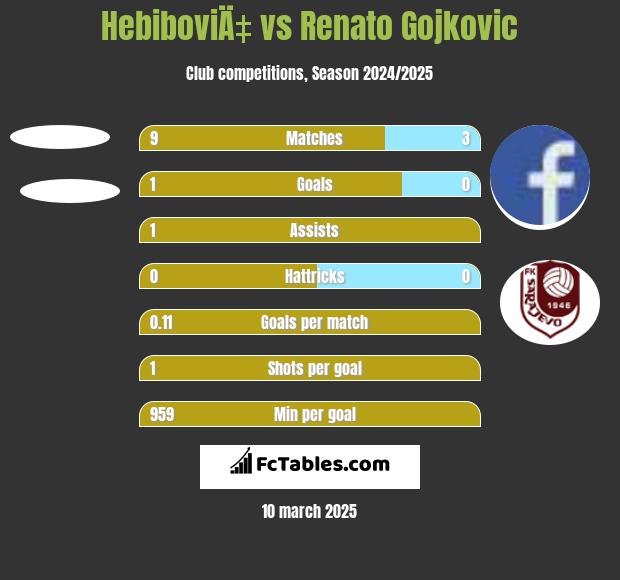 HebiboviÄ‡ vs Renato Gojkovic h2h player stats