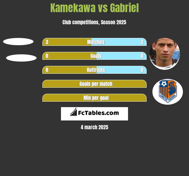 Kamekawa vs Gabriel h2h player stats