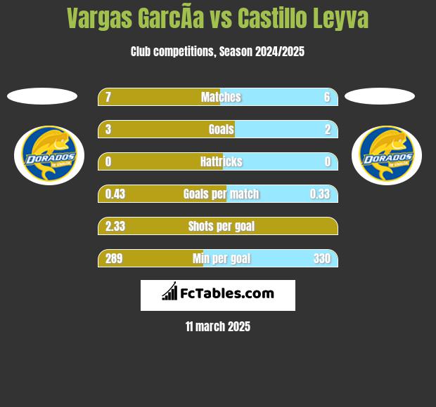 Vargas GarcÃ­a vs Castillo Leyva h2h player stats