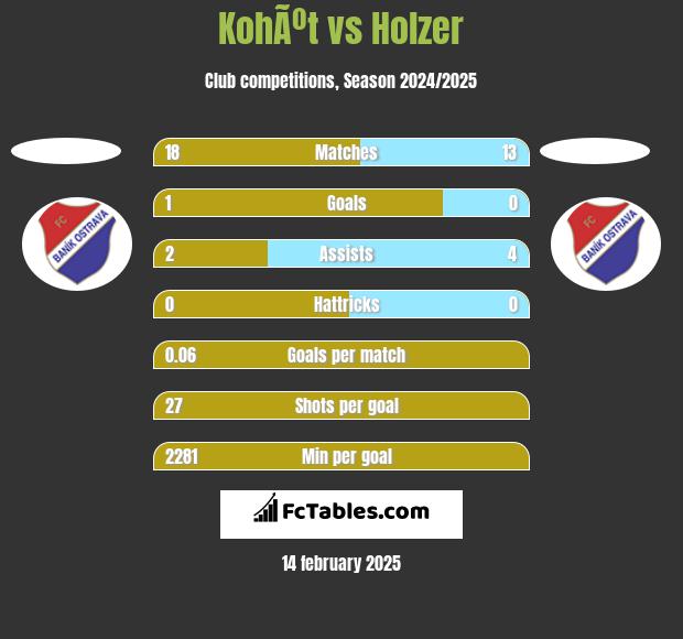 KohÃºt vs Holzer h2h player stats