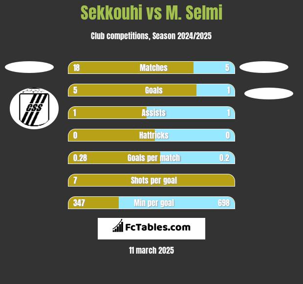 Sekkouhi vs M. Selmi h2h player stats