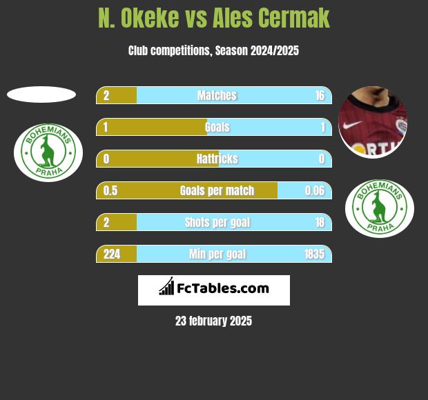 N. Okeke vs Ales Cermak h2h player stats