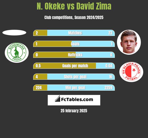 N. Okeke vs David Zima h2h player stats