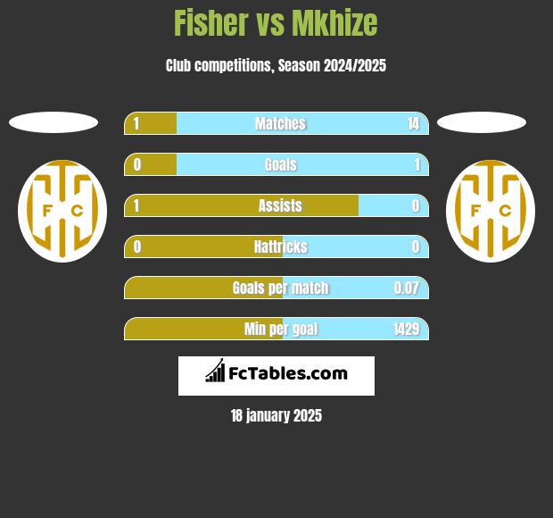 Fisher vs Mkhize h2h player stats