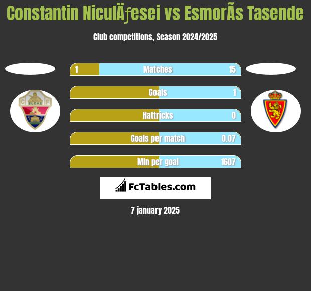 Constantin NiculÄƒesei vs EsmorÃ­s Tasende h2h player stats