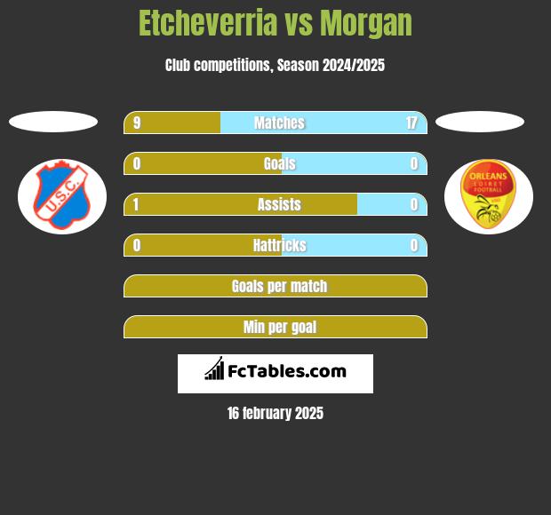 Etcheverria vs Morgan h2h player stats