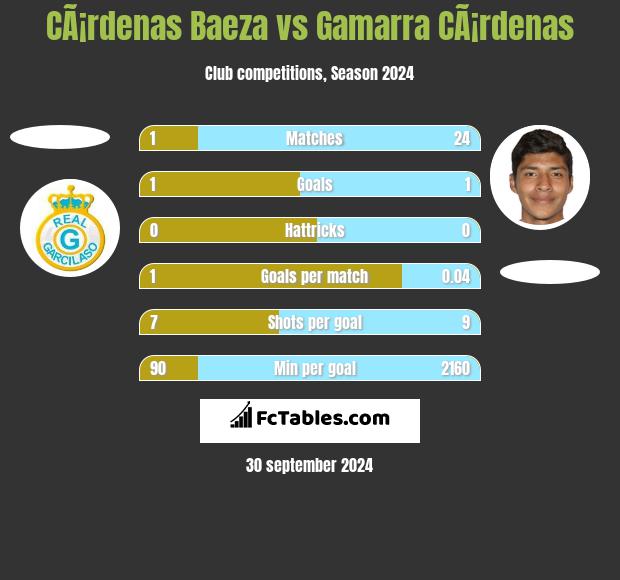 CÃ¡rdenas Baeza vs Gamarra CÃ¡rdenas h2h player stats