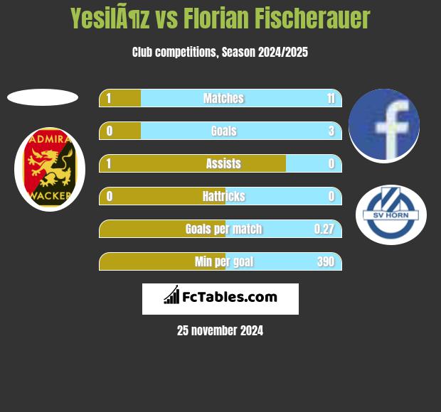 YesilÃ¶z vs Florian Fischerauer h2h player stats