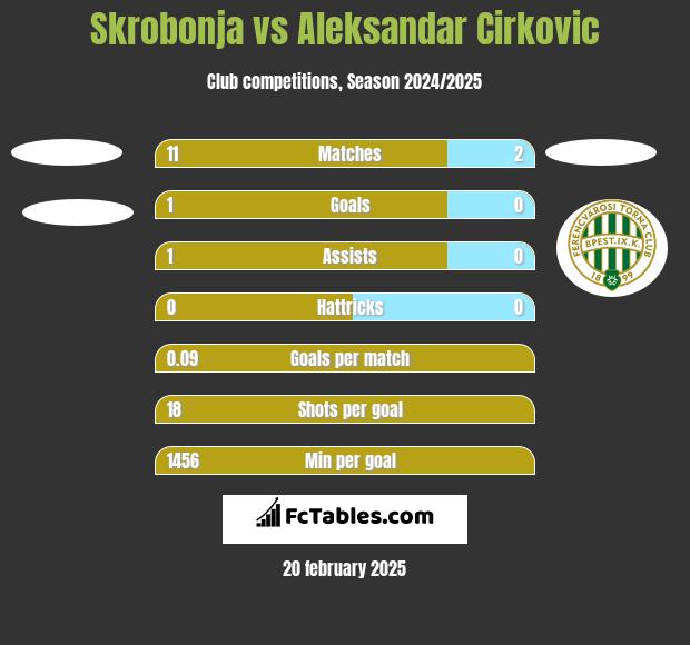 Skrobonja vs Aleksandar Cirkovic h2h player stats